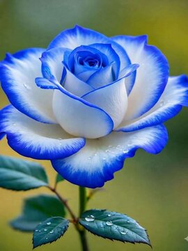 Bunga mawar biru mekar yang indah