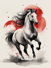 Horse paint in Chinese ink 5