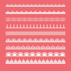 Antique damask style lace ribbons for elegant craft projects vector