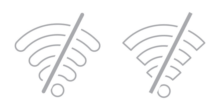 No wi-fi access. No internet access crossed symbol.