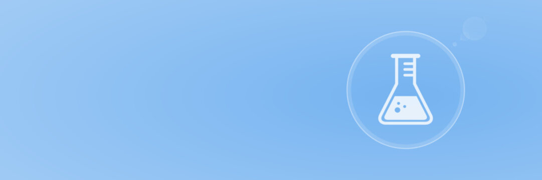 Wissenschaft Labor Chemie Icon als Header Vektor mit Copy Space und svg unter 60 kB