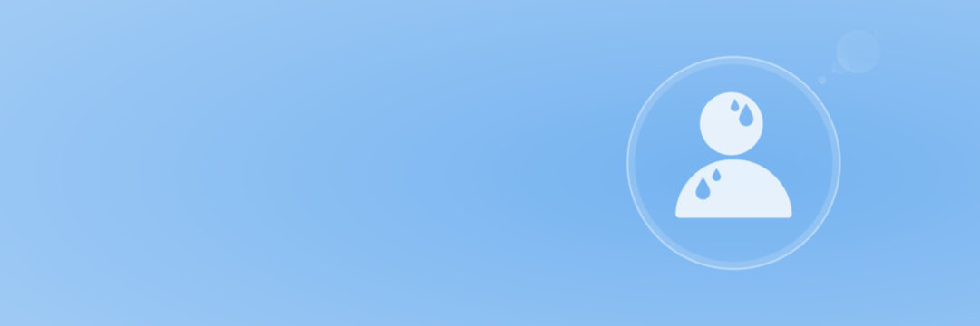 Schwitzen Stress Hitze Icon als Header Vektor mit Copy Space und svg unter 60 kB