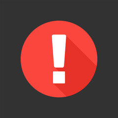 Warning Exclamation Mark Icon Flat Vector