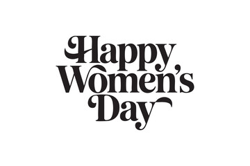 Fototapeta premium Happy Women’s Day Typography Design – Elegant Feminine Calligraphy Lettering Art
