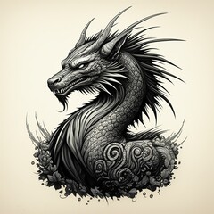 Ink Illustrations of Mythical Creatures Use ink to create intric