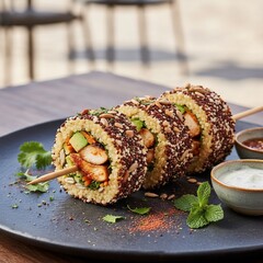 Quinoa Crunch Kebab Using cooked quinoa instead of sushi rice fo