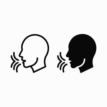 Speaking Head Profile Vector Icons