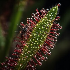 Sundew Leaf Sticky glandular leaves for capturing insects