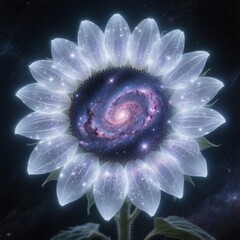 Sunflower Galaxy A sunflower with a center made of a swirling ga