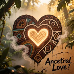 Tribal Heart Adorned with intricate tribal patterns signifying a
