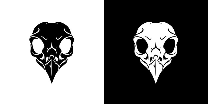 Black and White Skull Illustration Design.