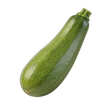 Fresh Green Zucchini Squash on White Background