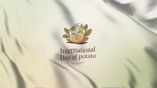 Featuring the International Day of Potato with a waving flag style, Great for opening videos, campaign videos, greetings