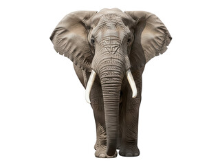 Obraz premium A large gray elephant standing isolated on transparent background