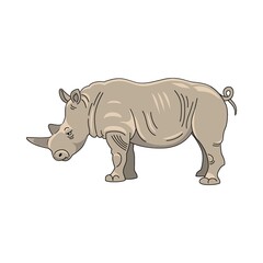 Obraz premium A detailed illustration of a rhinoceros showcasing its unique features and powerful presence