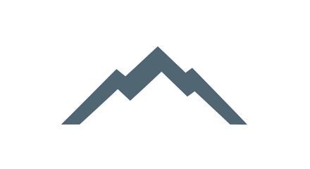 Stylized mountain peak graphic design element.