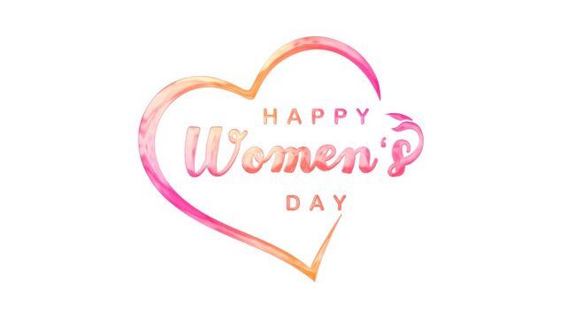 Happy women's day text animation in watercolor suitable for social media posts, greeting cards, flyers, and event promotions.