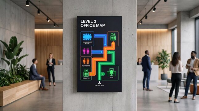 Neurodiversity Inclusive Level 3 Office Wayfinding Map Digital