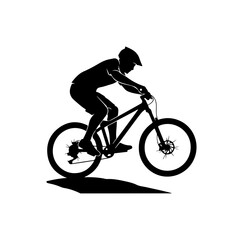 Obraz premium Mountain Biker Silhouette in Action