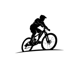 Obraz premium Mountain Biker in Action Silhouette