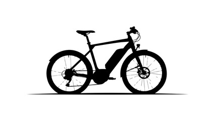 Black Electric Mountain Bike Silhouette SVG