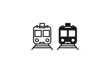 Obraz premium solid and outline icon of train