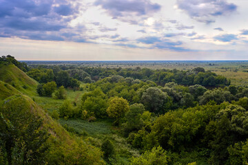 Sunrise over the Desna River valley in Trubchevsk, Bryansk region of Russia
