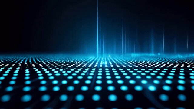 Abstract pattern of glowing blue dots