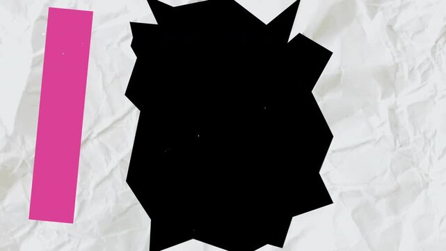 Pink rectangle next to black shape