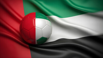 Soccer Ball on United Arab Emirates Flag
