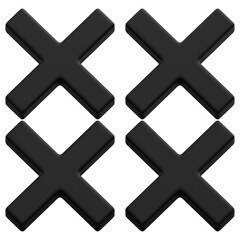 Obraz premium 3D Black Cross Grid Minimal Abstract Geometric Pattern