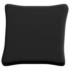 3D Black Curved Square Cushion Minimal Abstract Shape