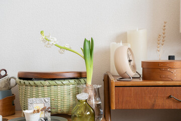 間延びしたヒヤシンス,北欧ビンテージのインテリア