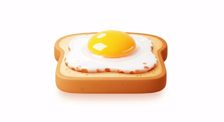 Toast Slice Topped With Fried Egg