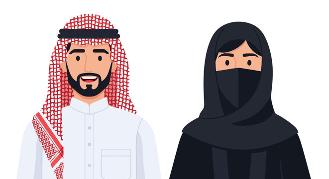 Traditional Middle Eastern Man and Woman.