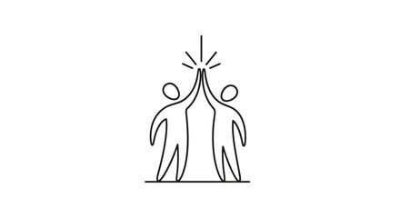 Two abstract figures giving a high five in celebration.