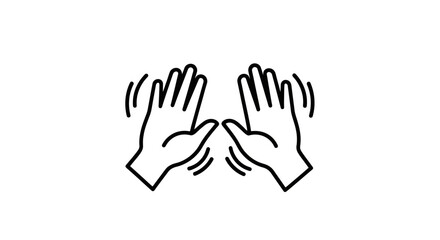 Obraz premium Two open hands waving in greeting or farewell gesture.