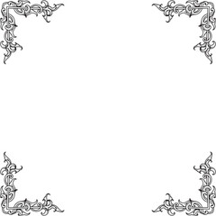 Obraz premium Vintage Baroque Ornament Floral Frame Engraving Style. Suitable for wedding invitations, certificates, cards, and cultural design.
