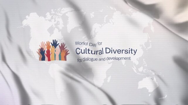 Featuring World Day for Cultural Diversity for Dialogue and Development with a waving flag style, Great for opening videos, campaign videos, greetings