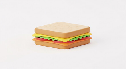 Square Sandwich With Lettuce And Tomato Filling
