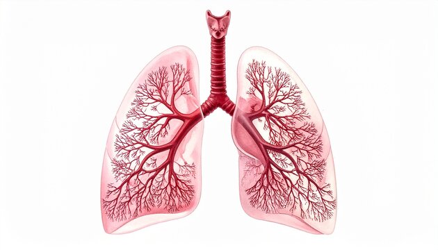 Human lungs anatomical illustration