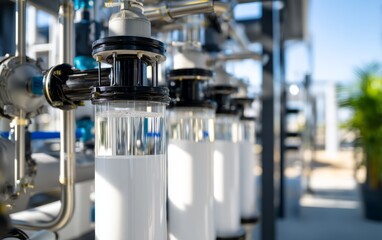 Water Purification Plant with Diverse Equipment and Neutral Angle Shots