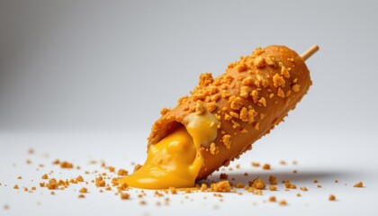 Melting Ice Cream Bar with Crunchy Coating and Dripping Cream