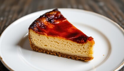 Creamy Cheesecake with Caramelized Fruit Glaze Rustic Plate