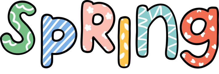 sprint text flower leaf love line abstract pattern cute alphabet illustration © starblueming