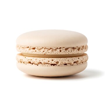 Delicious vanilla macaron with a creamy filling on a white background isolated on transparent background, isolated on white background, illustration