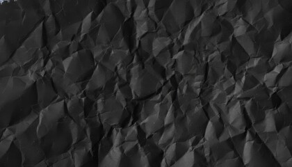 Abstract Black Crumpled Texture Background with Sharp Edges and Shadows
