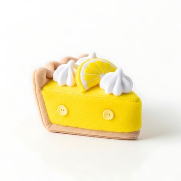 A delightful lemon meringue pie with whipped cream and lemon slices on top isolated on transparent background, isolated on white background, illustration