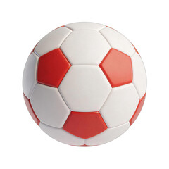 Fototapeta premium Red and white soccer ball isolated on white background