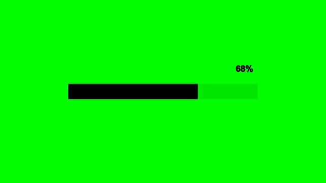 Simple loading bar animation. Loading Bar Animation progress animation isolated on a green background